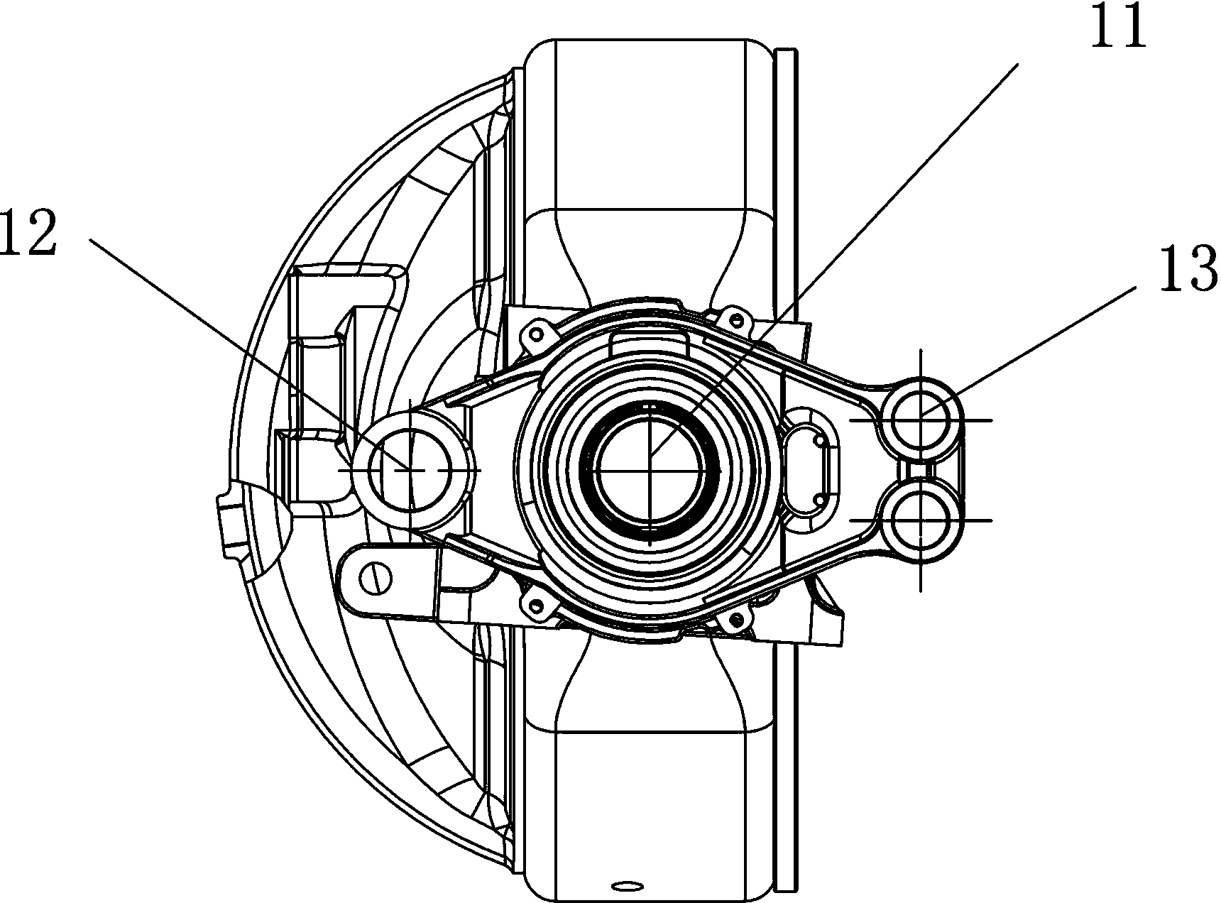 Rear axle housing with high-intensity brake bottom plates