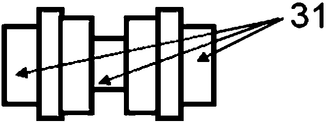 Double-ridged rectangular waveguide four-way coaxial power divider based on metal ridge