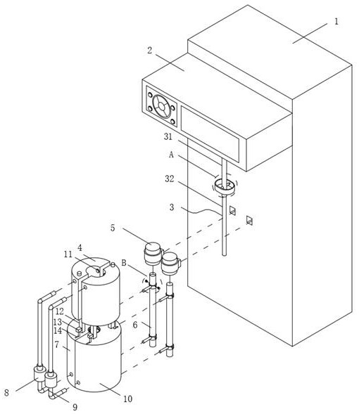 A blow molding device for the production of plastic packaging bags