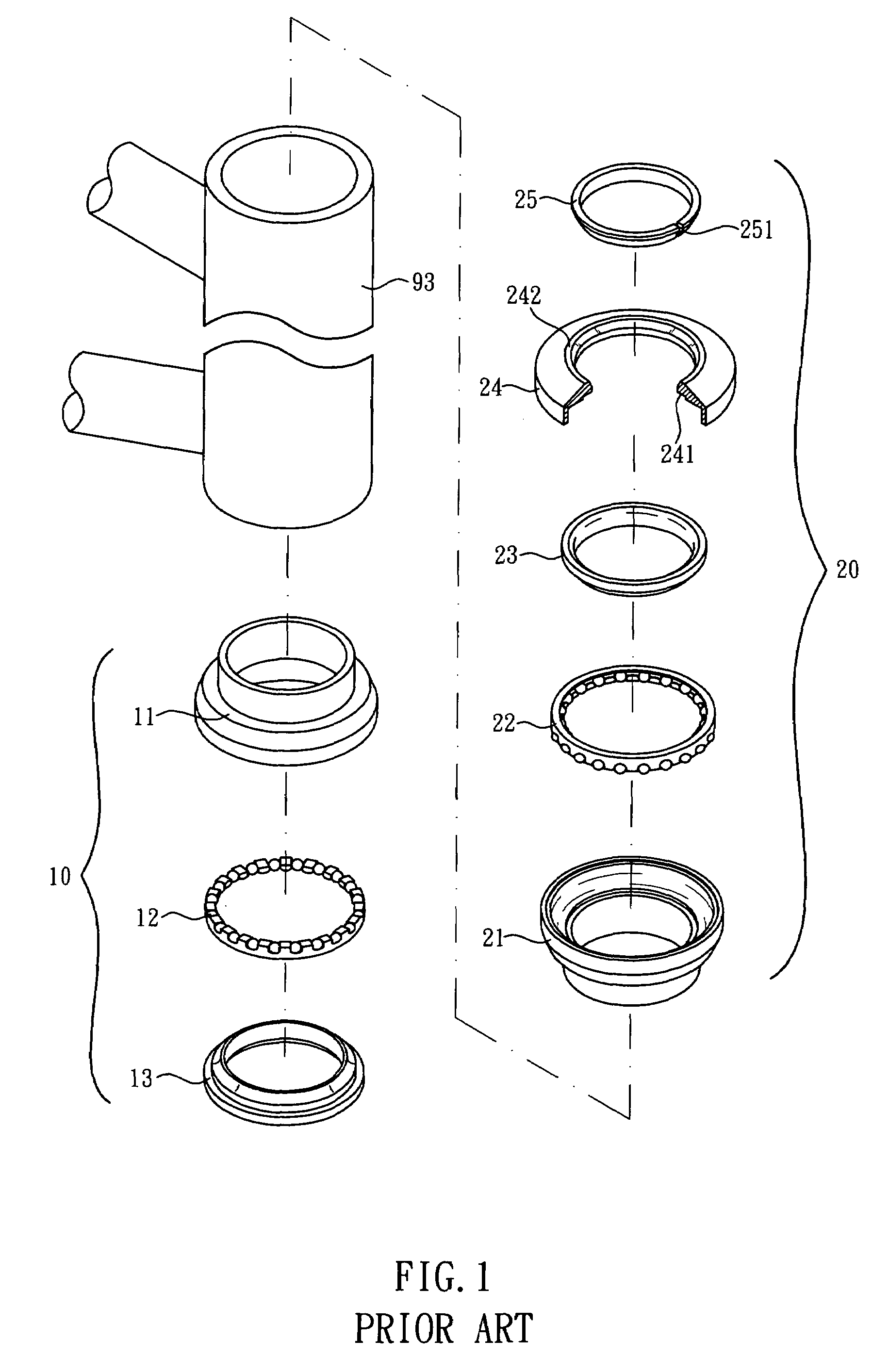 Ball bearing assembly for bicycle