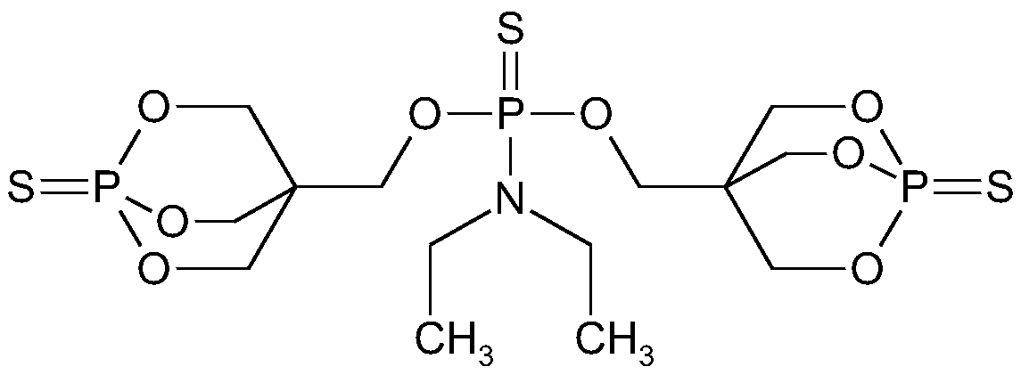 Sulfur containing cage-like organic phosphate/ammonium polyphosphate compounded polyolefin fire retardant and preparation method thereof