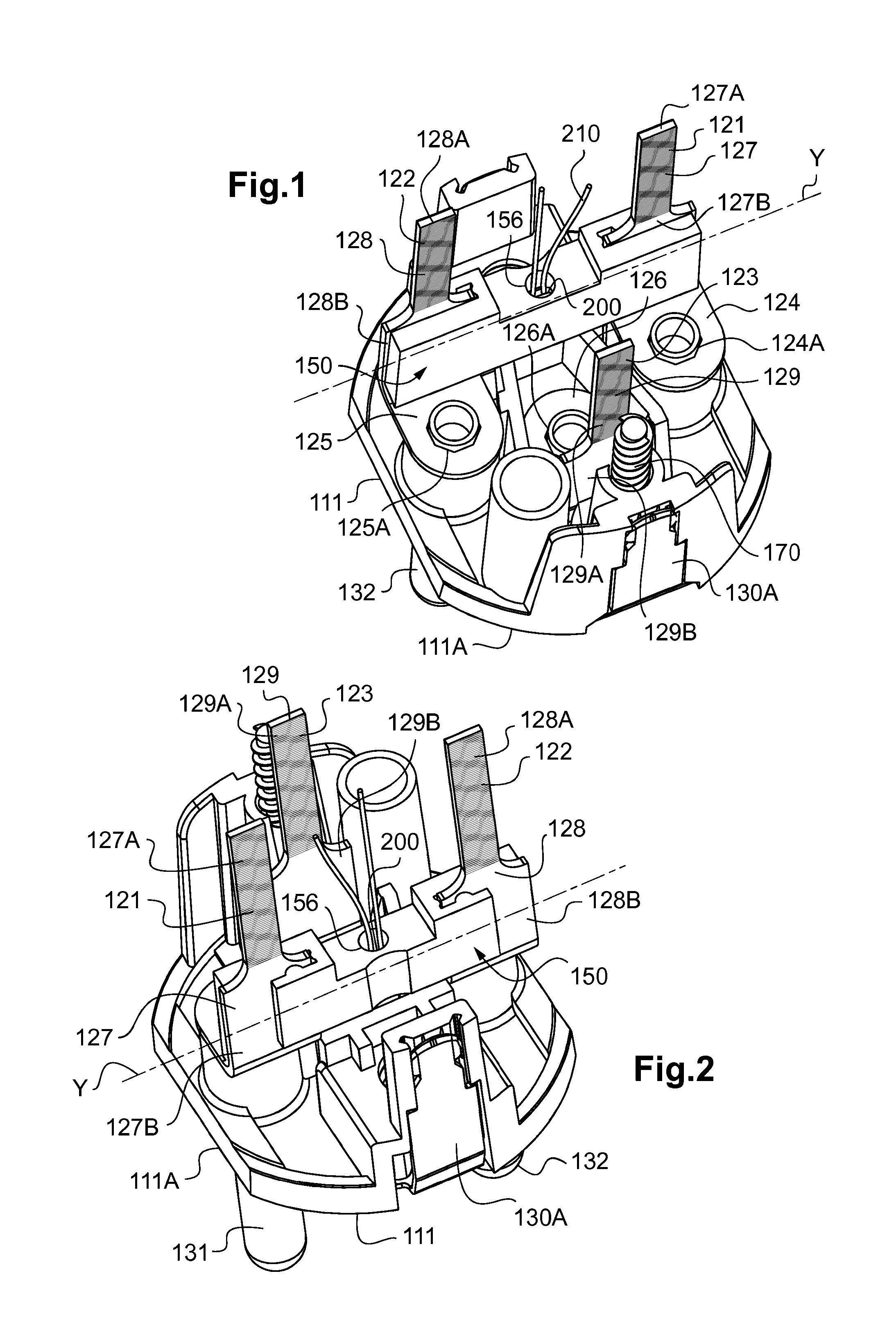 Electrical apparatus comprising a temperature sensor housed in a support element