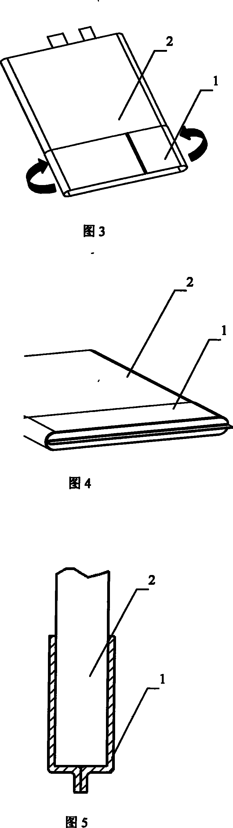 Packing method for adhesive tape at the bottom of lithium ion battery pole group