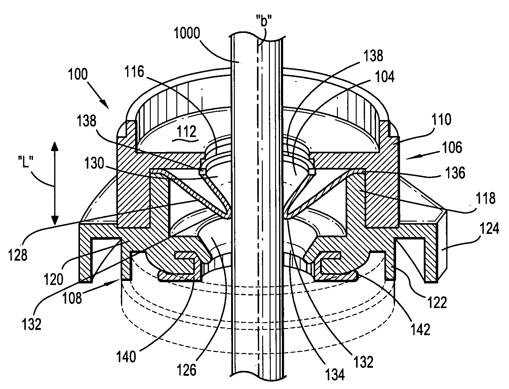 Introducer assembly with suspended seal