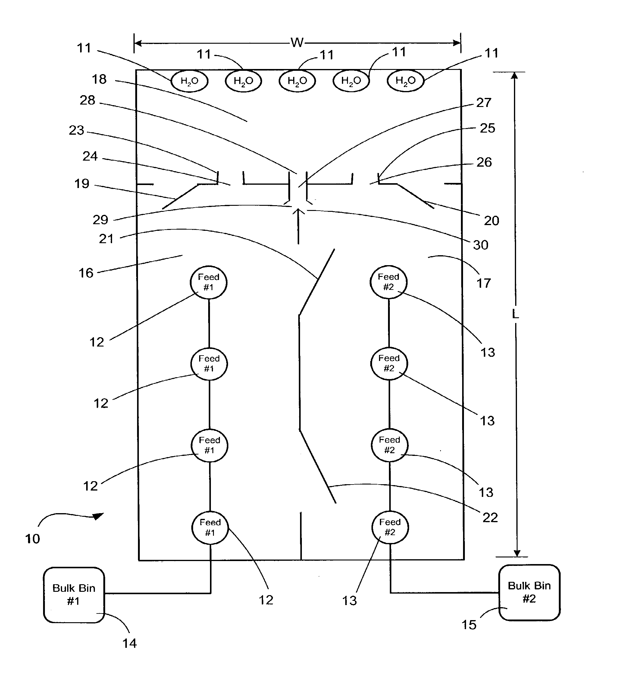 Livestock management system and method for split-weight feeding based on median weight of herd