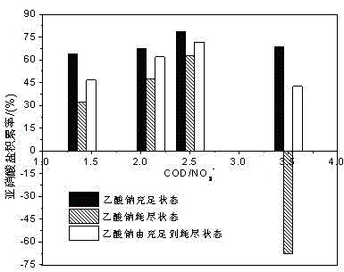 Method for realization of nitrite accumulation during nitrate reduction process