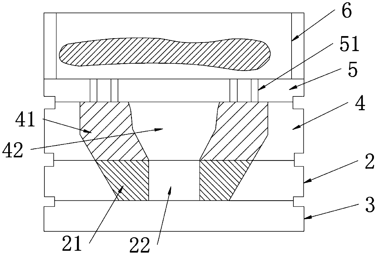 Rotary rubber core rubber formula, production mold and production method thereof