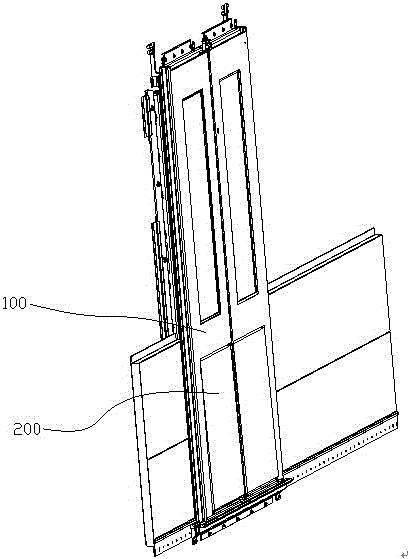 A lateral escape door structure in passenger compartment of rail transit train
