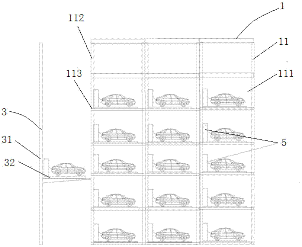A three-dimensional garage capable of charging cars
