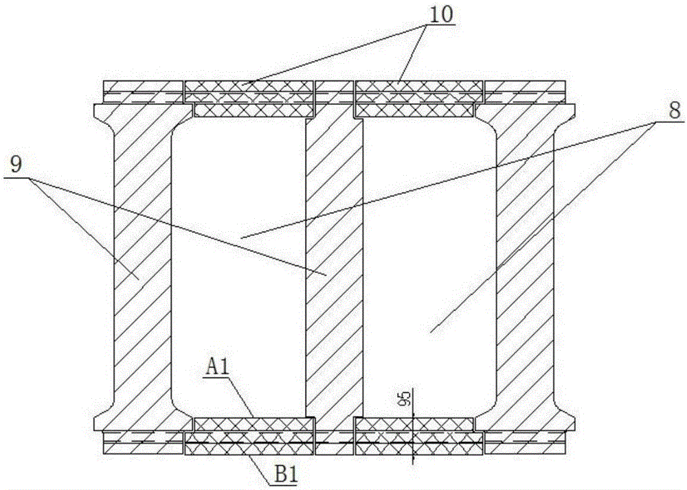 Combustion chamber-carbonization chamber wall structure of coke oven