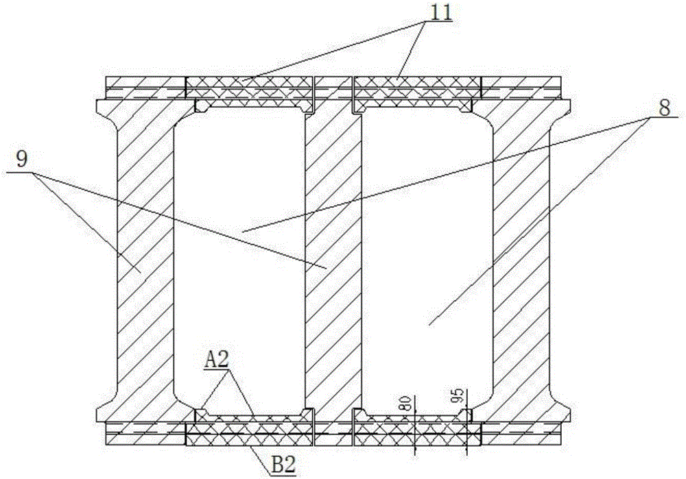 Combustion chamber-carbonization chamber wall structure of coke oven