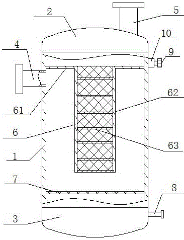 Gas-liquid separation tank for single well booster set