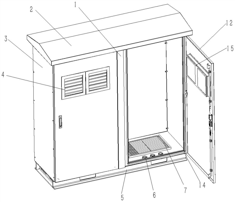 Outdoor rainproof cabinet, cabinet combination structure and mounting method thereof