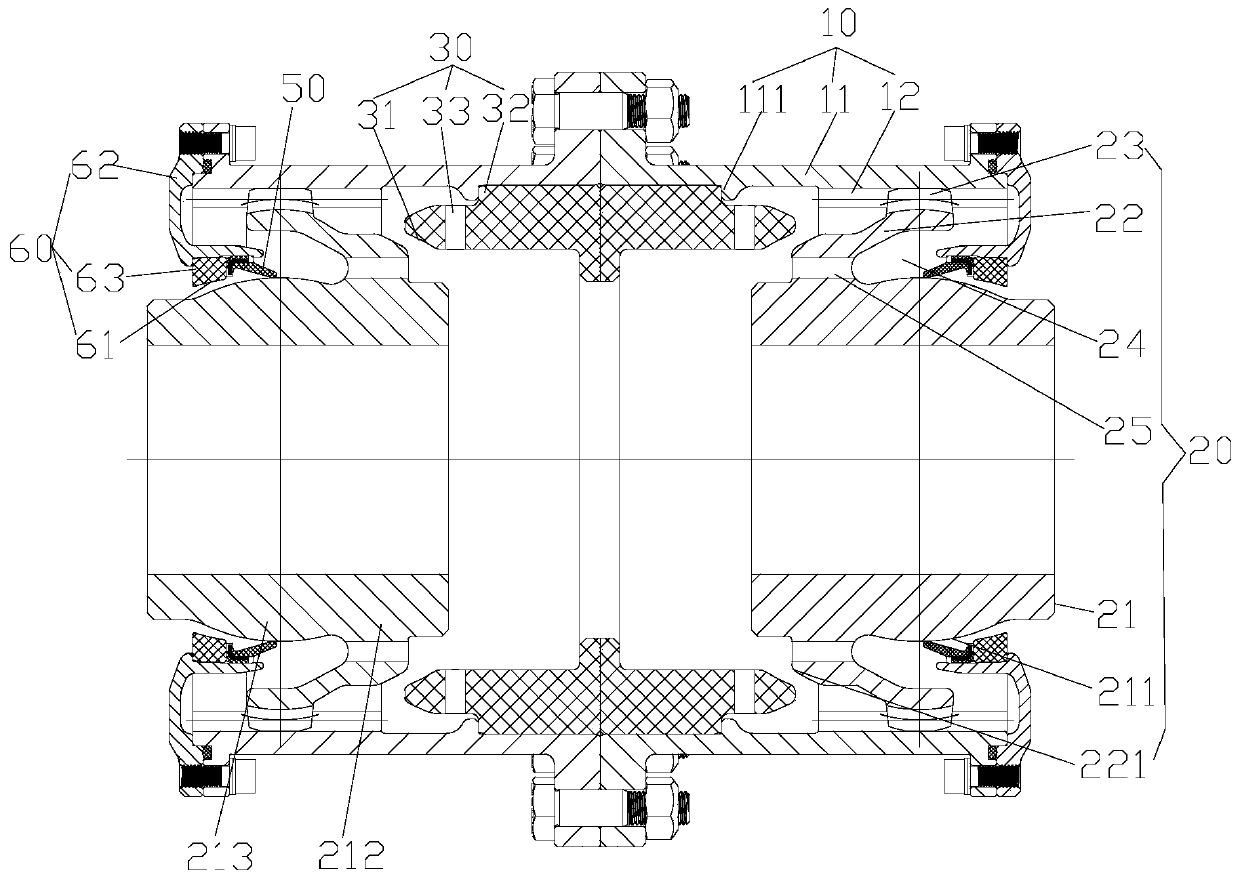 Crown gear coupling and gear transmission system comprising same