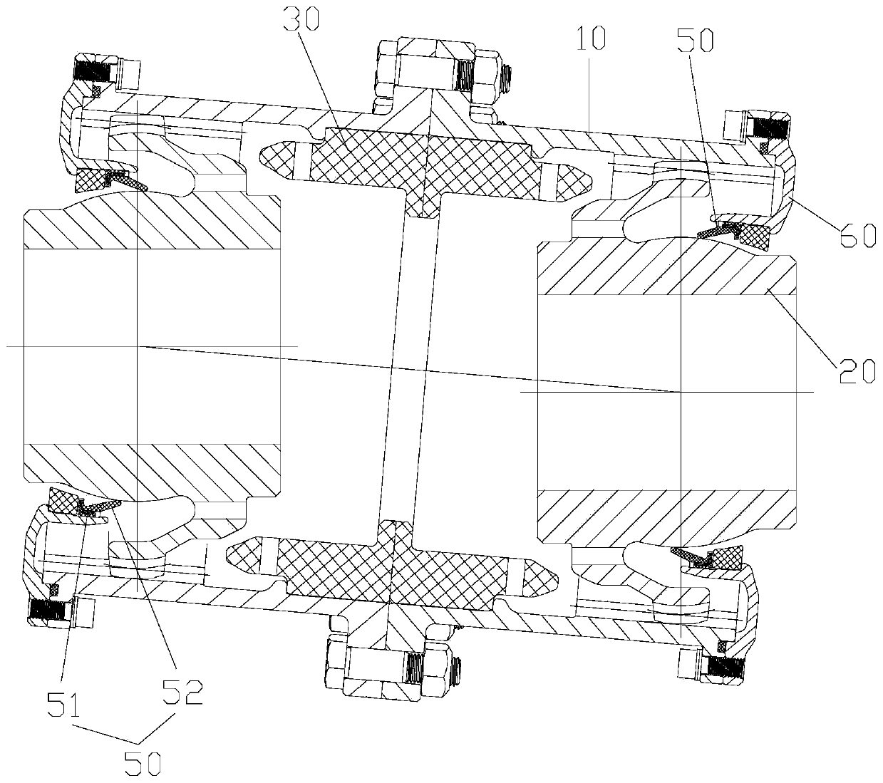 Crown gear coupling and gear transmission system comprising same