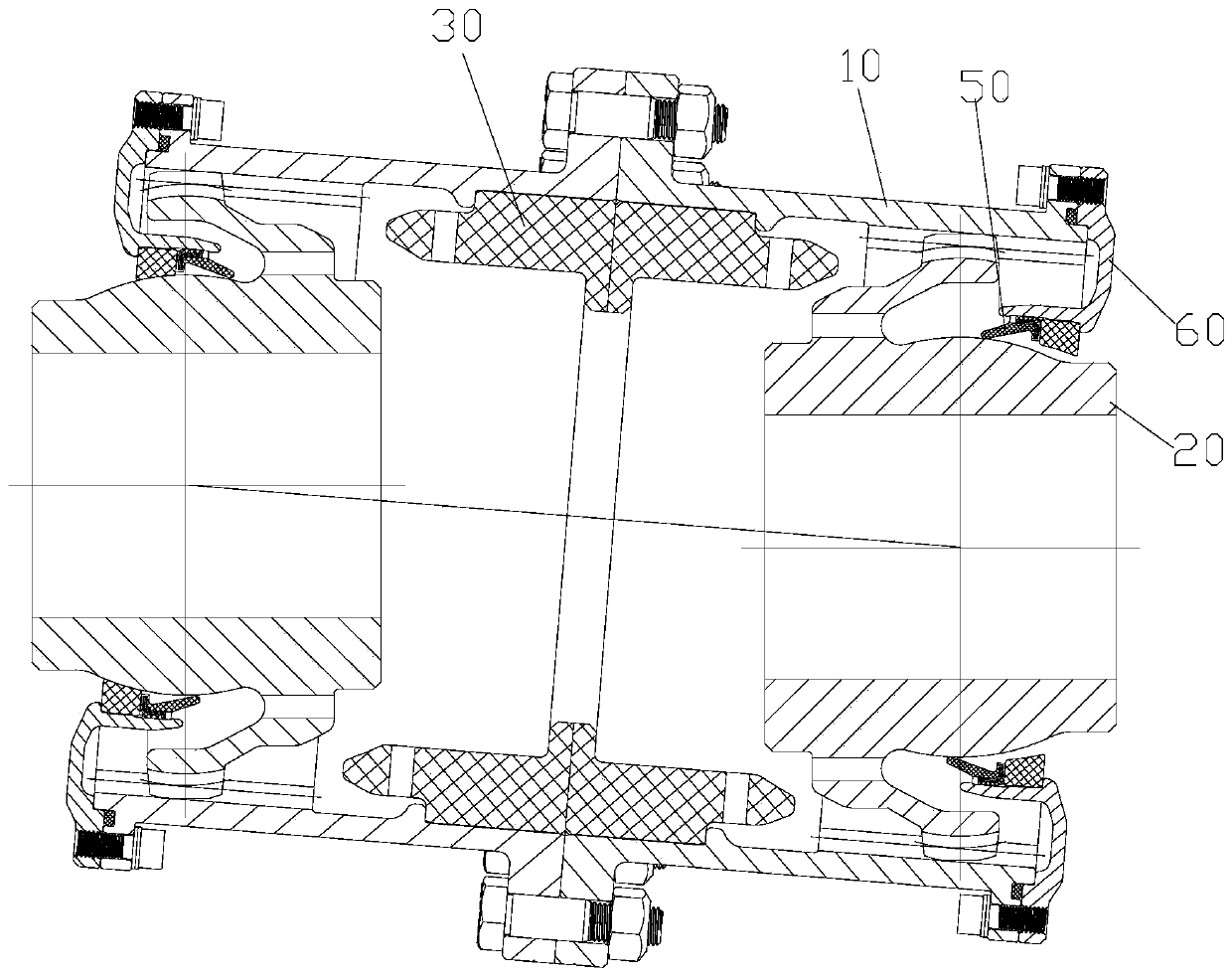 Crown gear coupling and gear transmission system comprising same