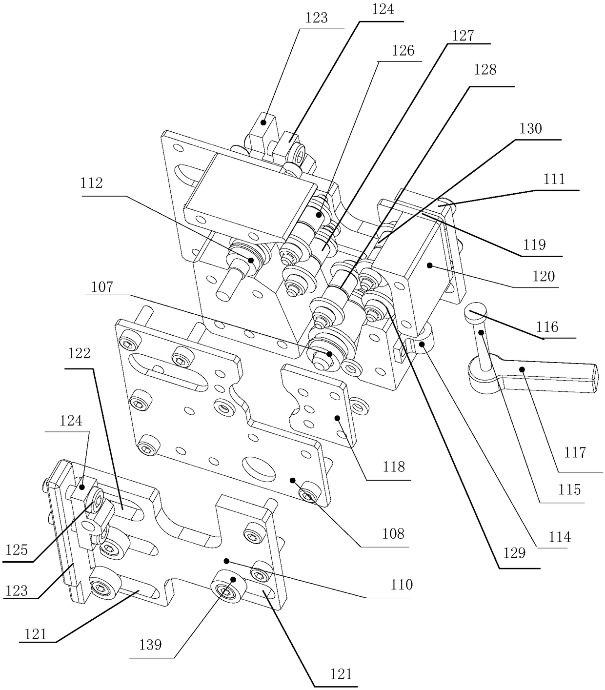 Catheter/wire rotating mechanism and propulsion device for minimally invasive vascular interventional surgery robot