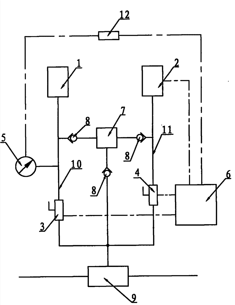 Double-air-source air path automatic switching pressurizer