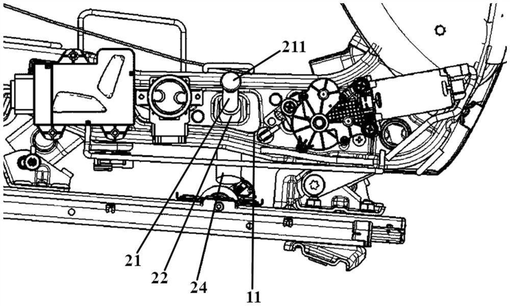 A safety protection device for a vehicle and the vehicle