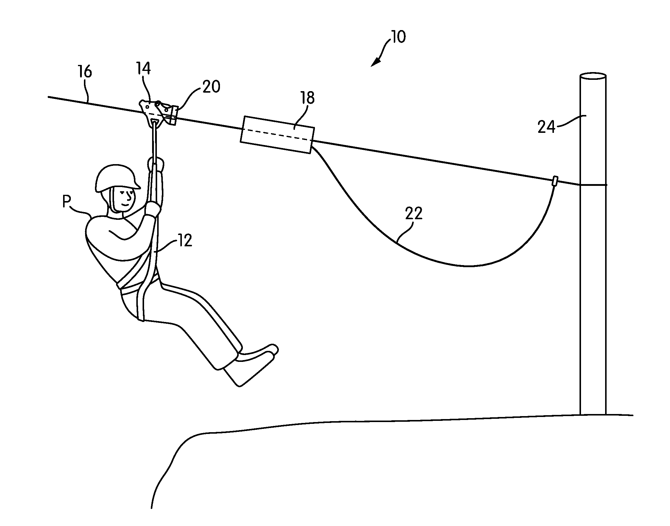 Brake and capture system for zip lining