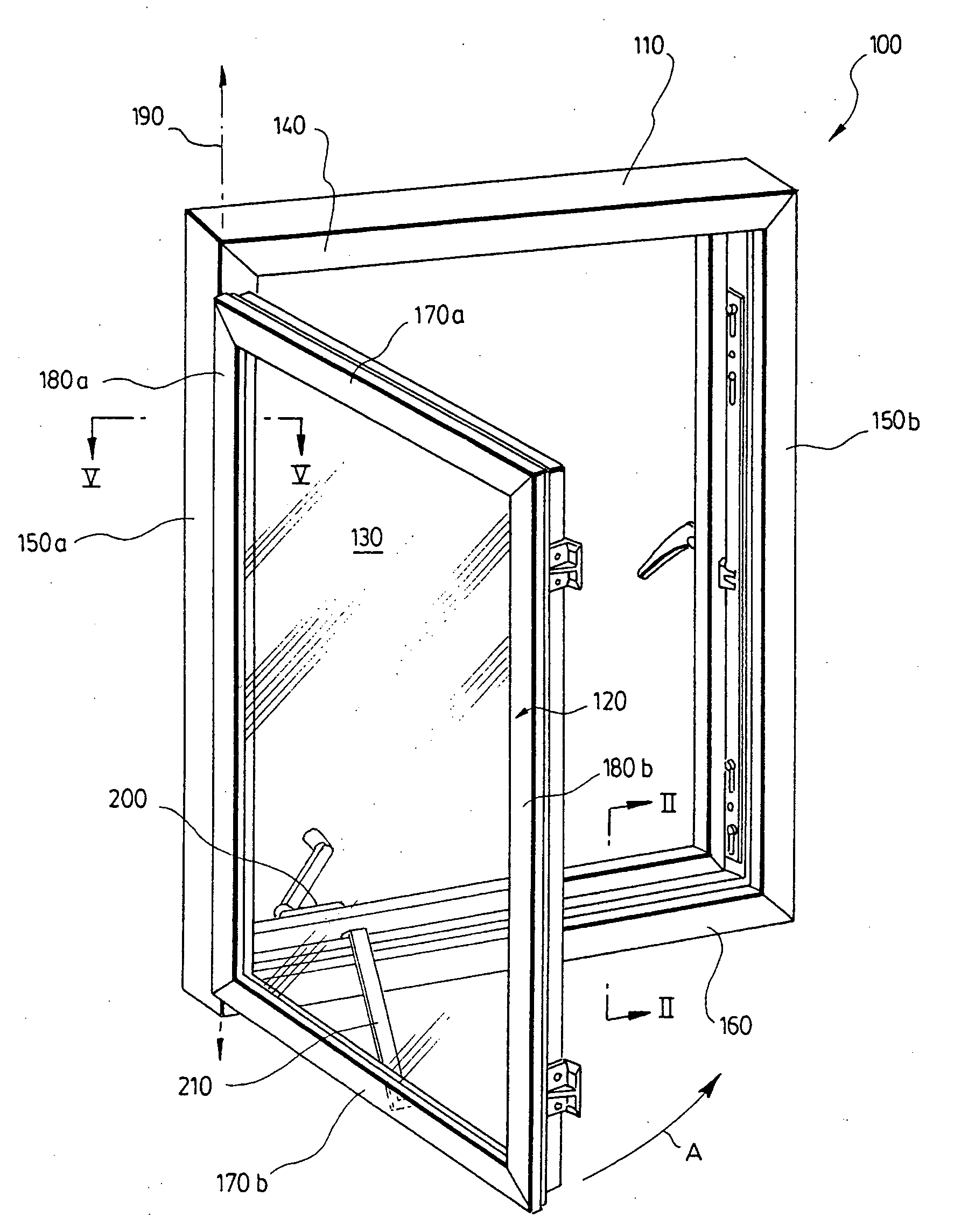 Plastic window frame covered with aluminum sheet for providing colourable surface