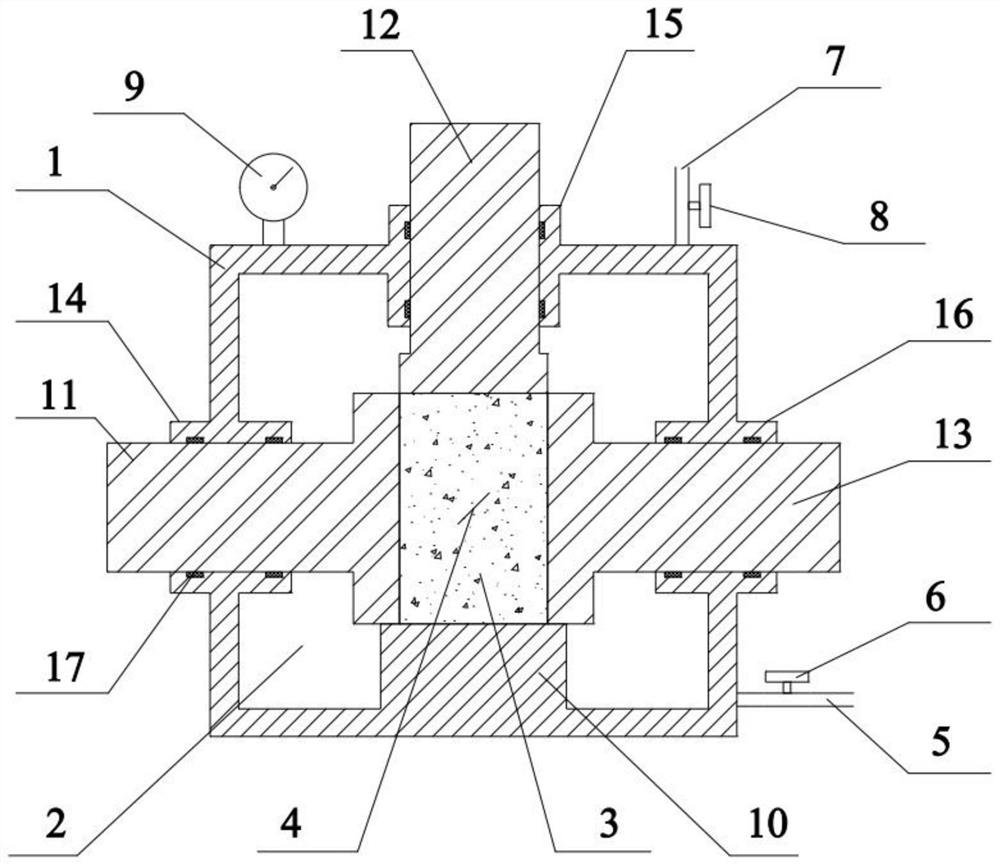 Fractured rock hydraulic coupling test device and method for applying constant fracture water pressure