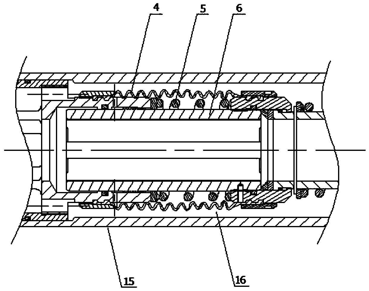 A large-displacement single-pipe layered polymer injection adjustable device