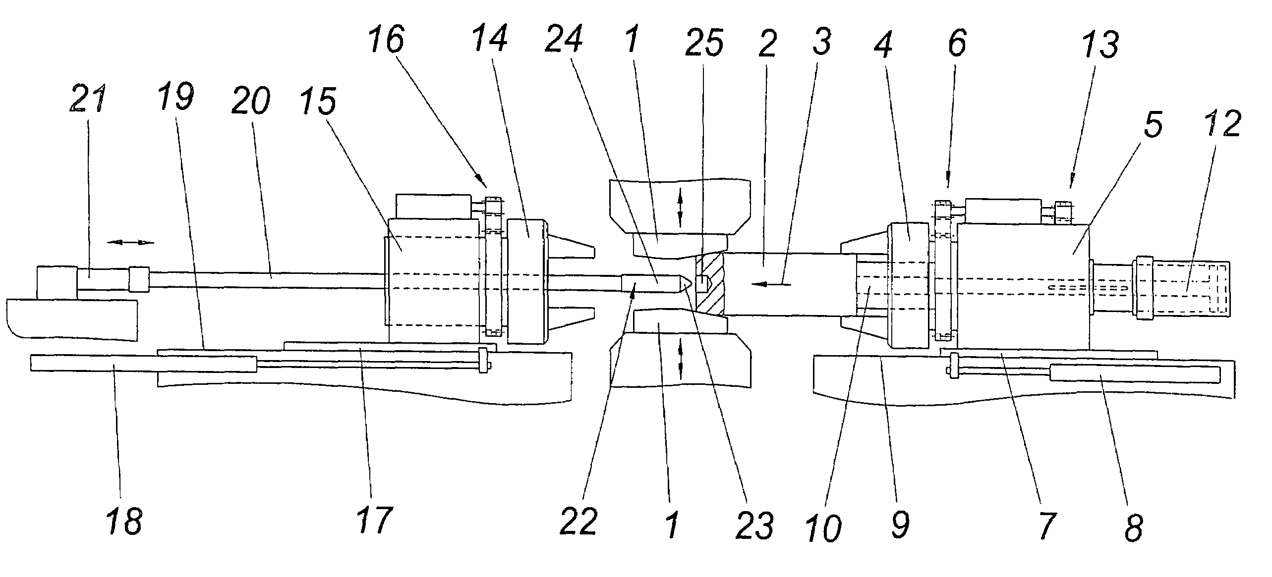 Method and apparatus for producing a cylindrical hollow body from a blank