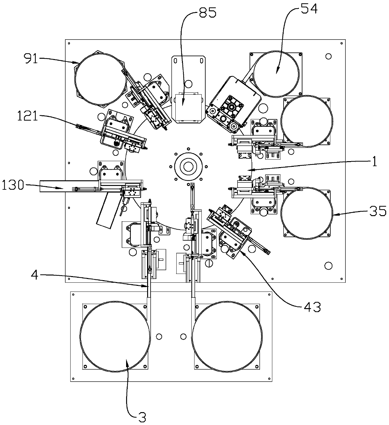 Automatic assembling equipment for valve body assembly of reading valve
