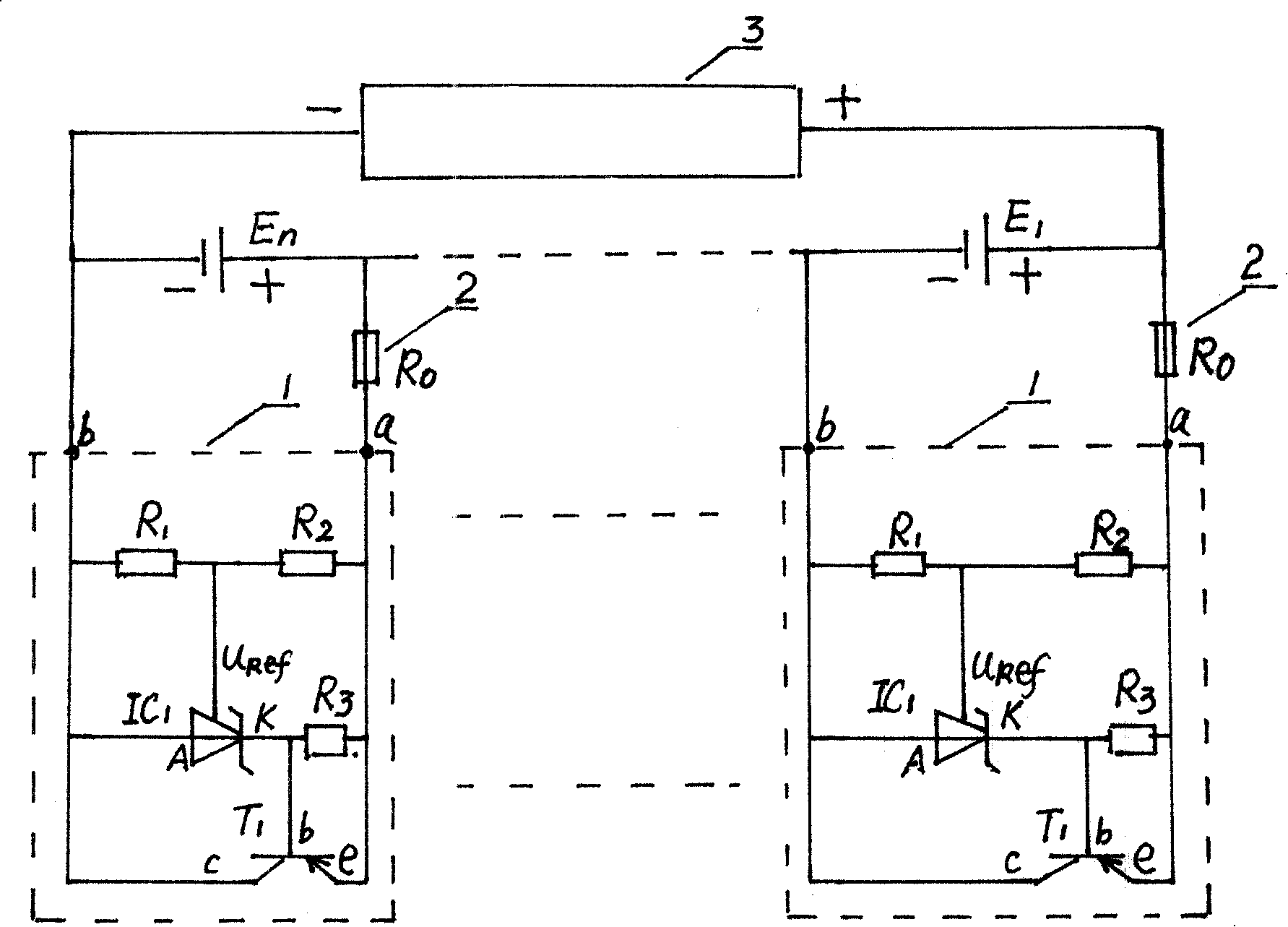 Automatic equalization charging equipment charged by series storage battery