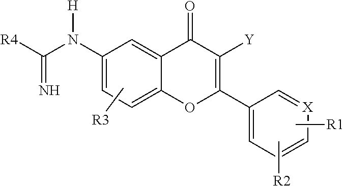 2-aryl and 2-heteroaryl 4H-1-benzopyran-4-one-6-amidino derivatives, new pharmacological agents for the treatment of arthritis, cancer and related pain