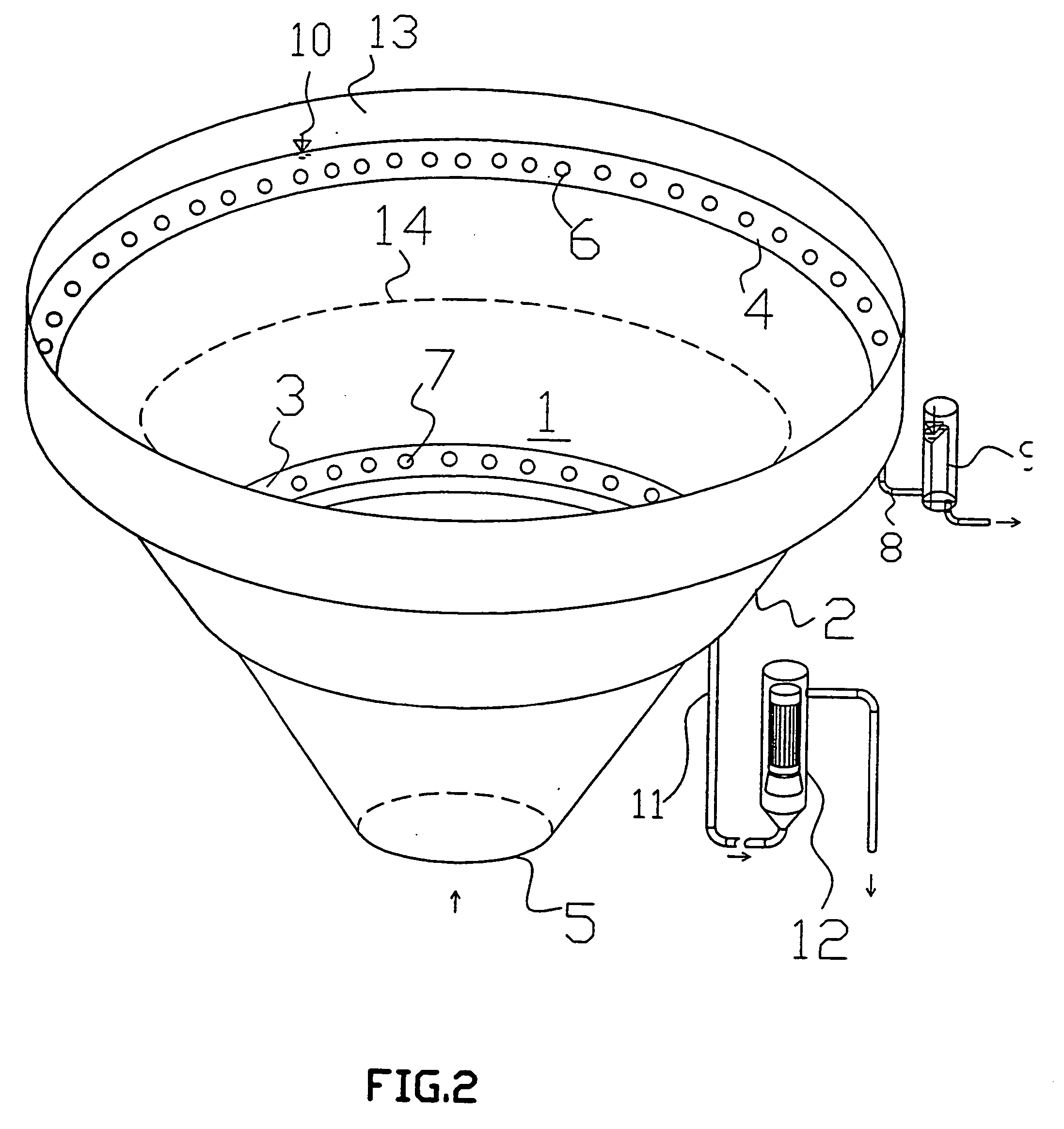 Method of separating suspension, in particular for waste water treatment, and an apparatus for performing the same