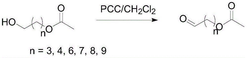 Preparation method for generating aldehyde by oxidizing primary alcohol having ester group