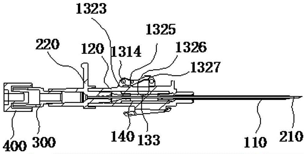 Assembled and push type artery remaining needle provided with bleeding stopping valve