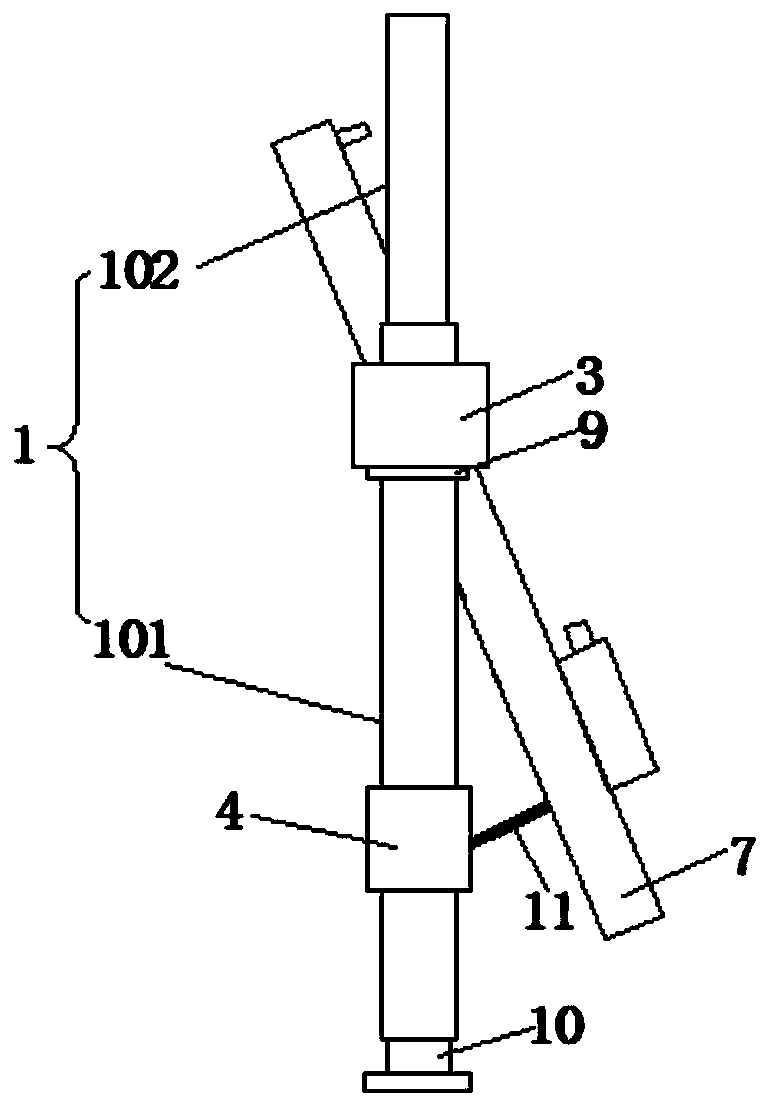 Mining roof cutting drilling rig combined step device and use method thereof