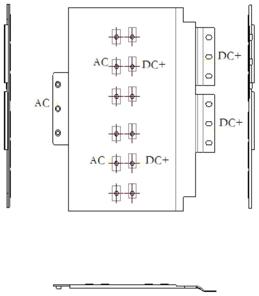 Power system suitable for through-type in-phase power supply device