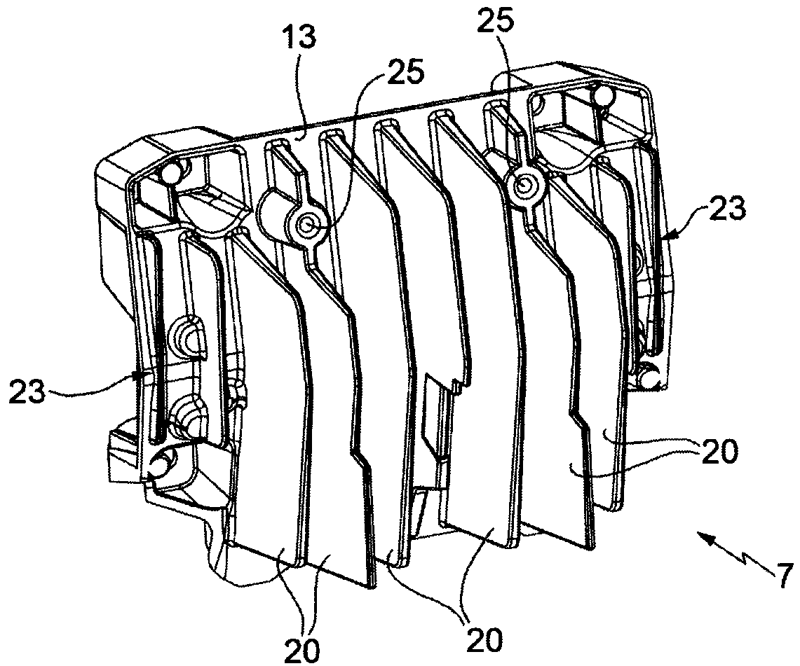 Lighting device for vehicles provided with cooled lighting modules