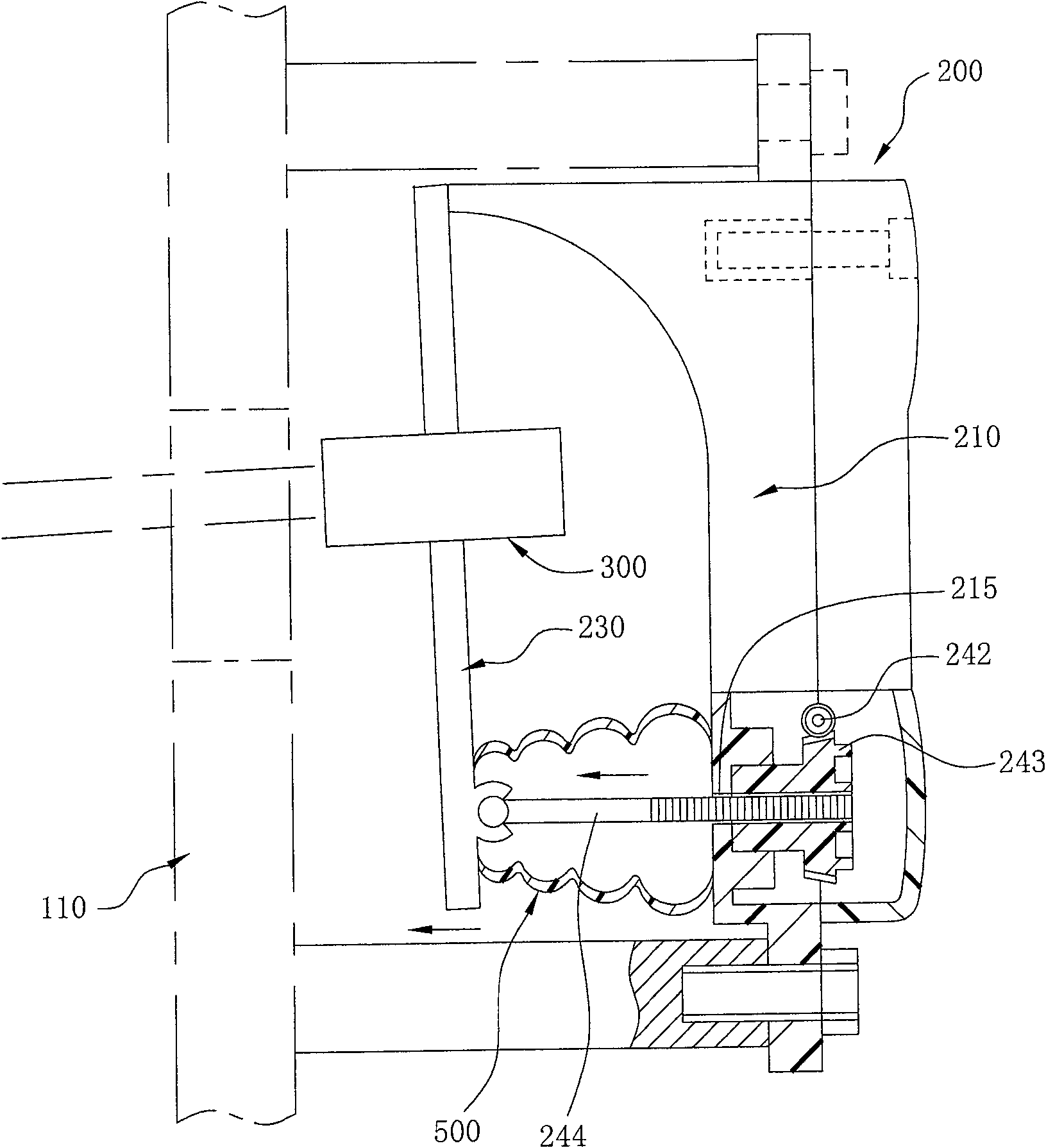 Indicating system of the space length between the left and right vehicle wheel tyres