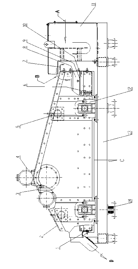 Total amplitude supporting high-frequency linear vibrating screen