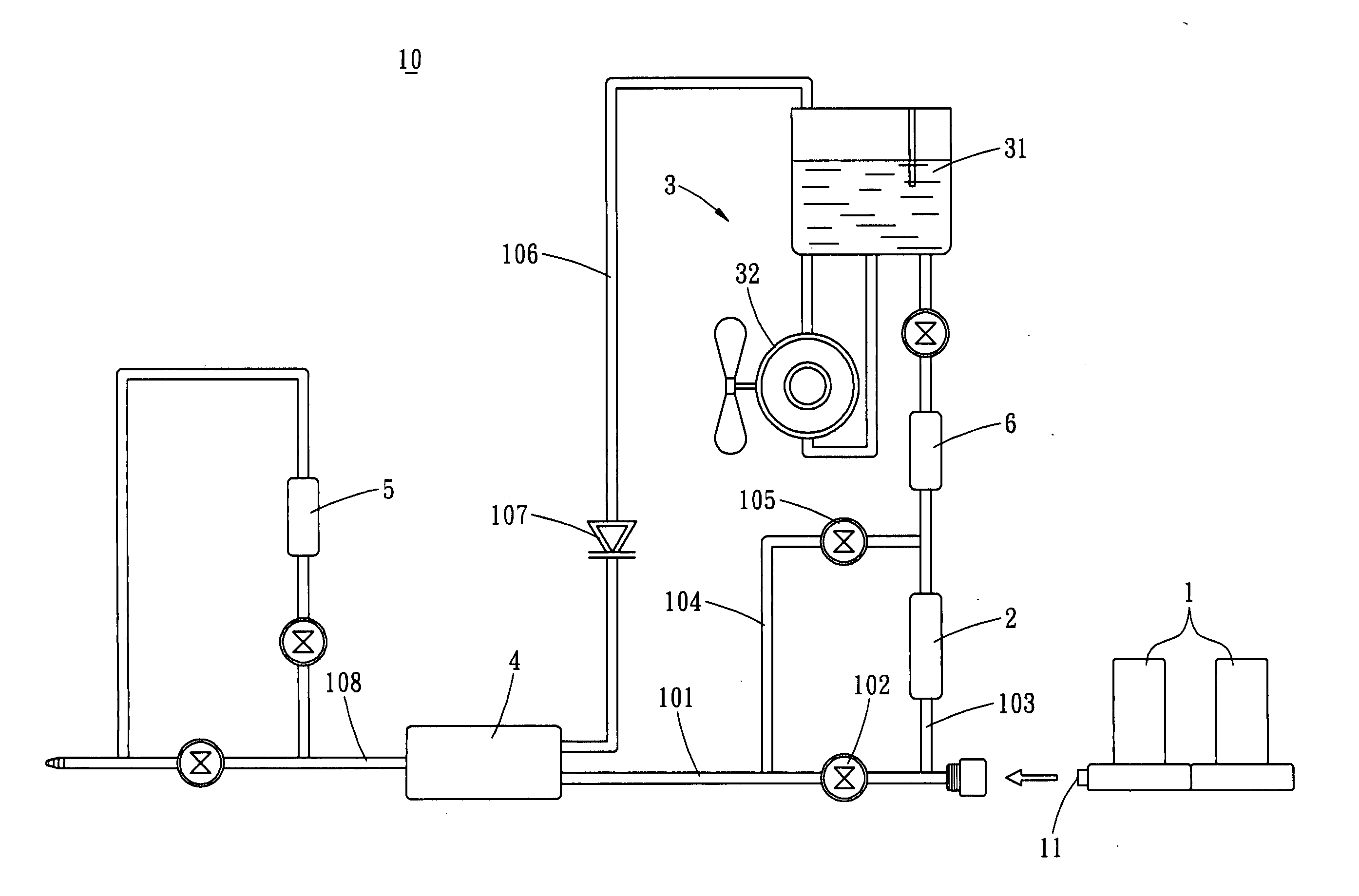 Water flow rate self-tuning device for pressurized gas-water mixer