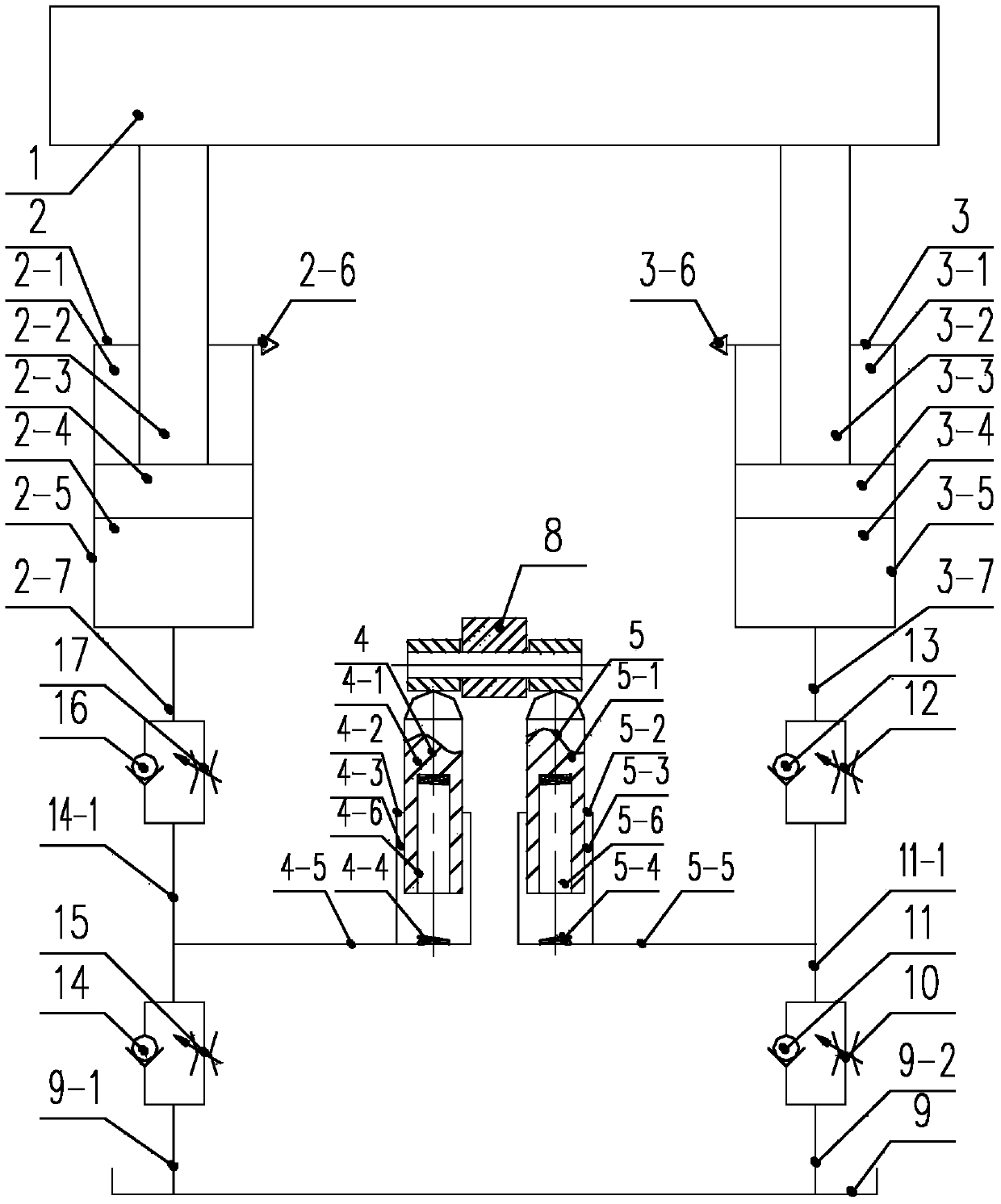 Multi-cylinder synchronous lifting mechanism