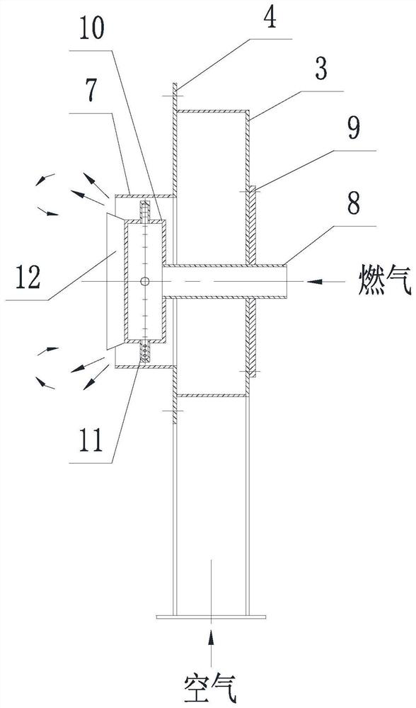 Hollow conical rotational flow flame low-nitrogen gas burner