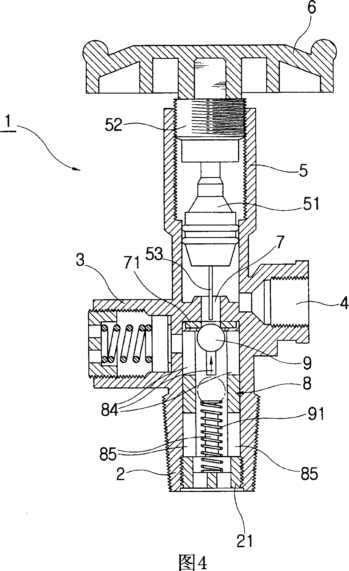 Overflow shutoff valve for liquefied gas container