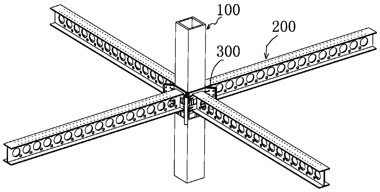 Steel structure beam column connection node and construction method thereof