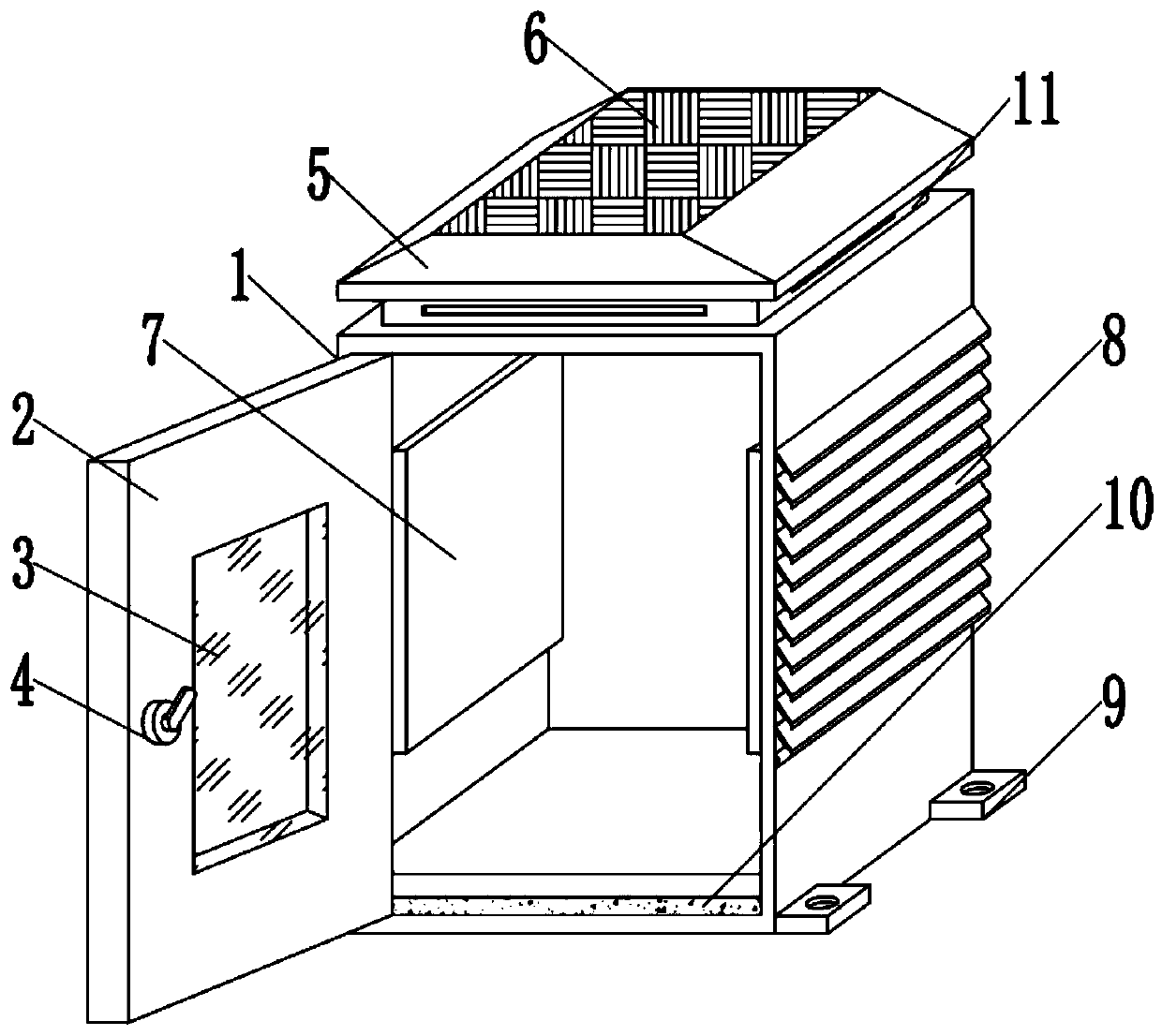 Ventilation and heat exchange device of control cabinet