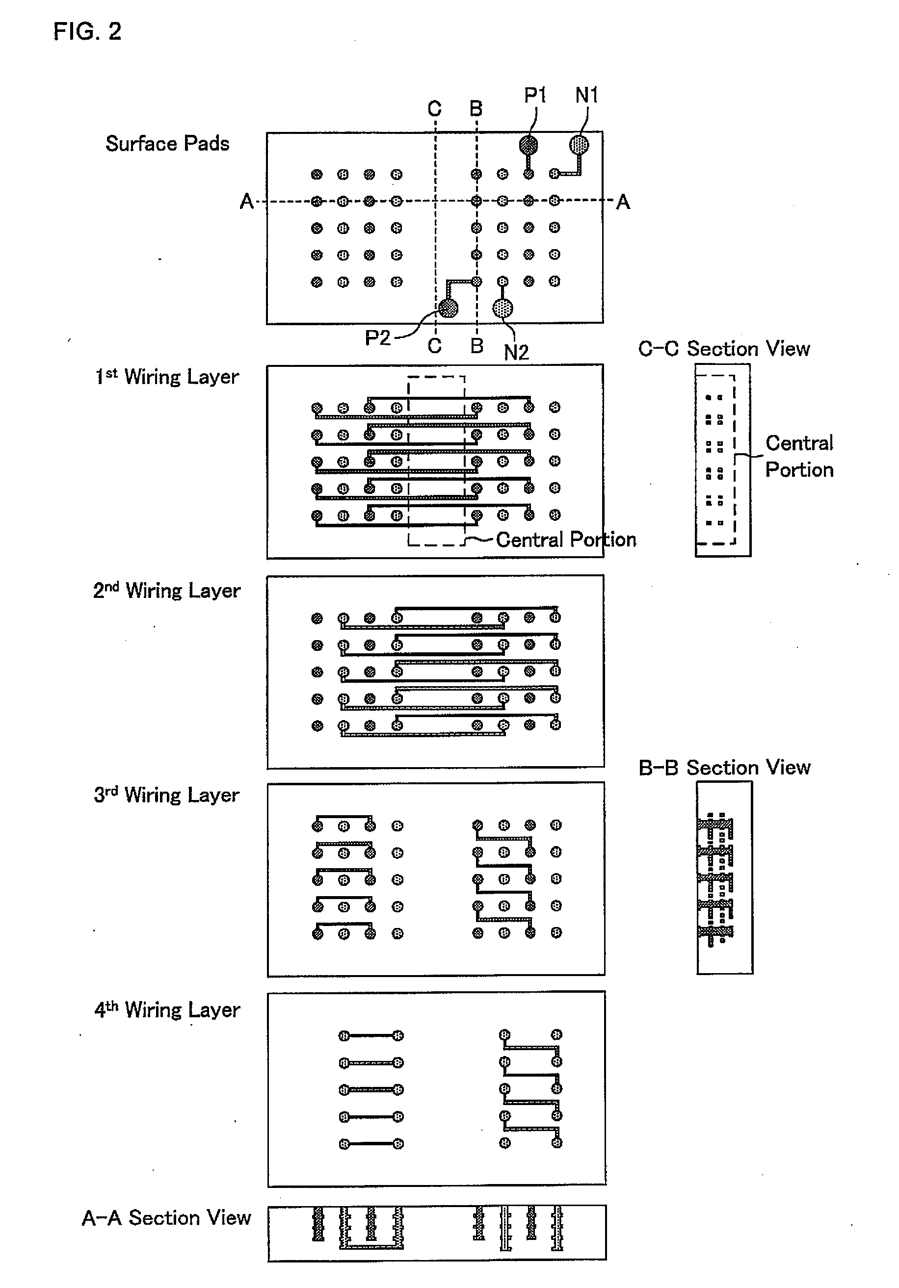 Laminated and sintered ceramic circuit board, and semiconductor package including the circuit board