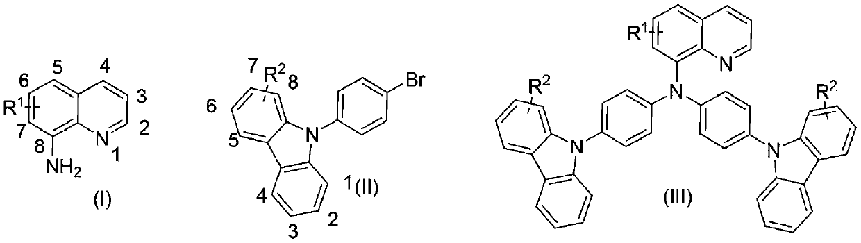 Quinoline triarylamine and preparation method thereof