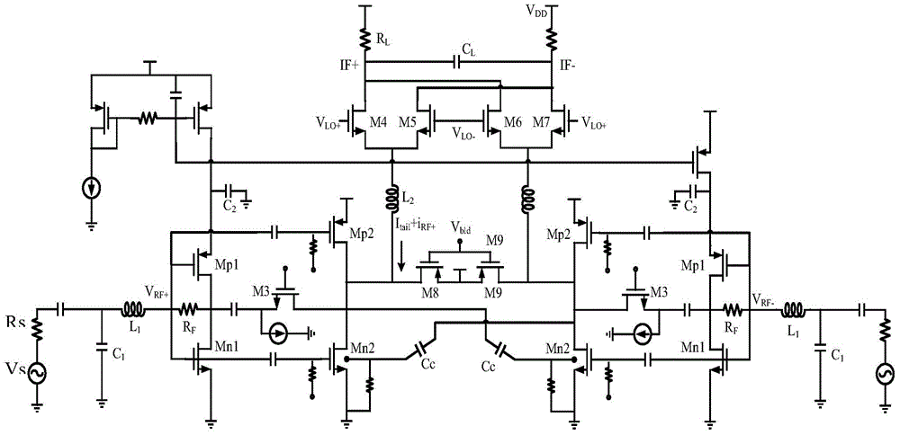 A low noise mixer circuit