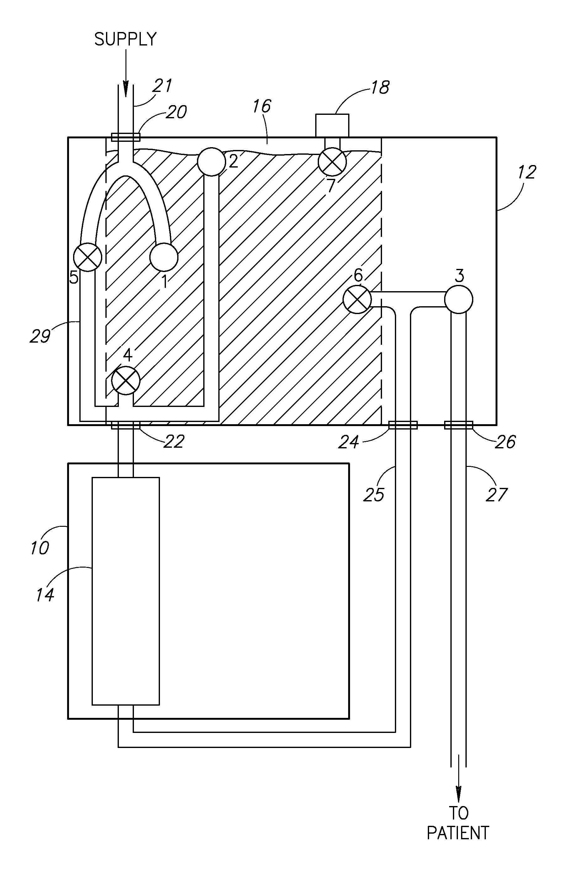 Air trap for intravenous pump