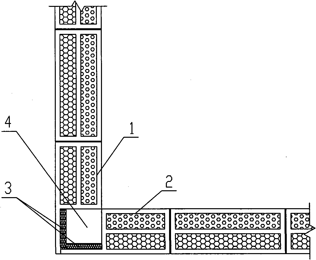Novel corner constructional column with building block-concrete structure